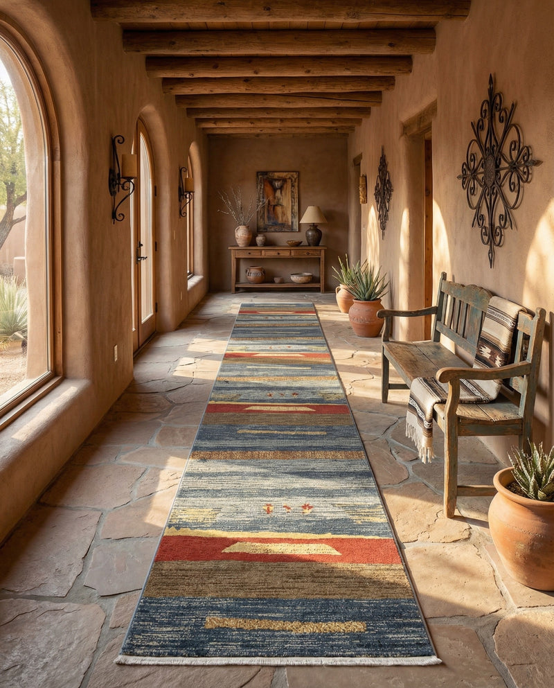 Zagros Oasis Collection Area Rug -  Lordegan Runner Blue  lifestyle 22