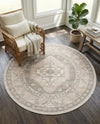 Savannah Series Collection Area Rug -  Augusta (Mink) Round Mink  lifestyle 79