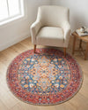 Heritage Elegance Collection Area Rug -  Hearst Round Navy Blue  lifestyle 55