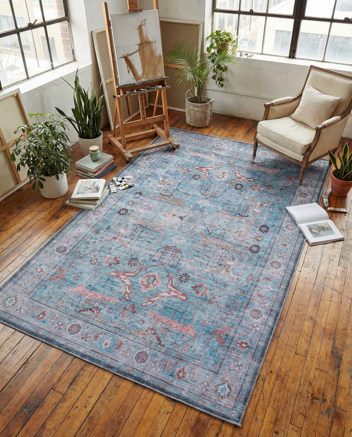 Zahara Oasis Collection Area Rug -  Marrakech Rectangle Blue  lifestyle 25
