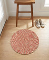 Highland Woven Jute Collection Area Rug - Glenmore (Rust Red) Round Rust Red  lifestyle 71