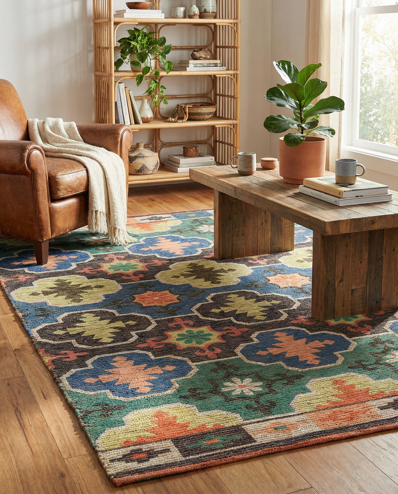 Savannah Threads Collection Area Rug - Greenwich Rectangle Multi  lifestyle 5