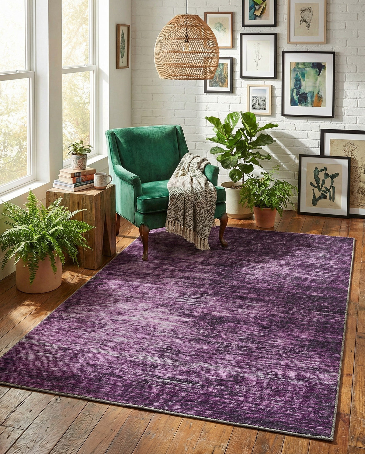 Sahara Essence Collection Area Rug - Oasis (Purple) Rectangle Purple  lifestyle 7