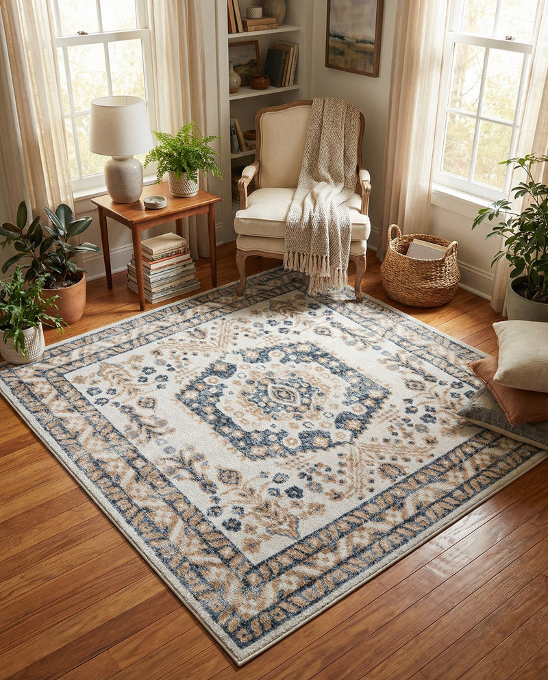 Cambridge Classics Collection Area Rug -  Pembroke (Cream) Square Cream  lifestyle 33