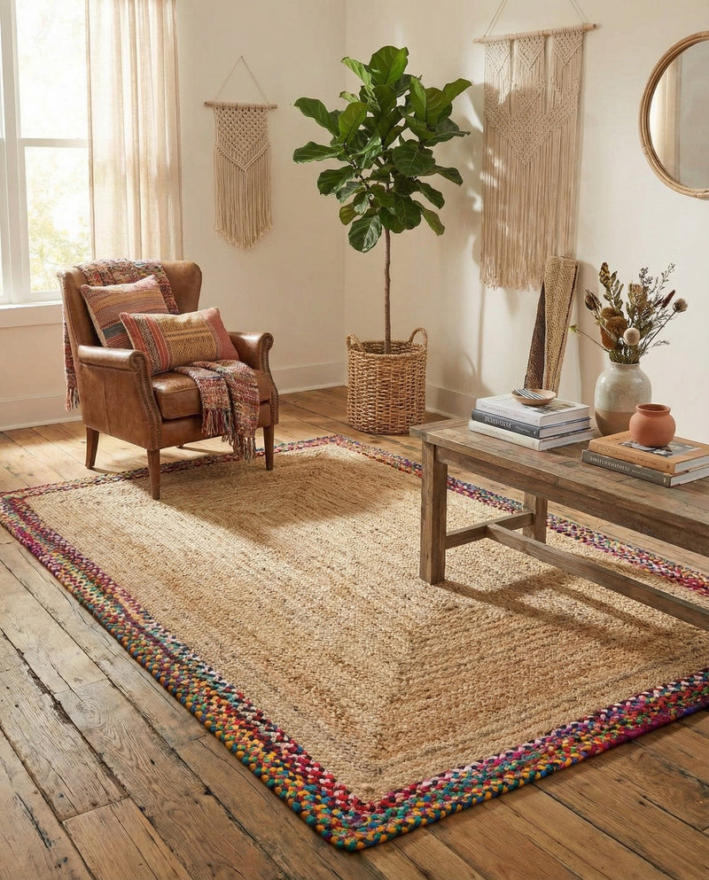 Woven Seaside Jute Collection Area Rug - Seabrook Rectangle Natural  lifestyle 11