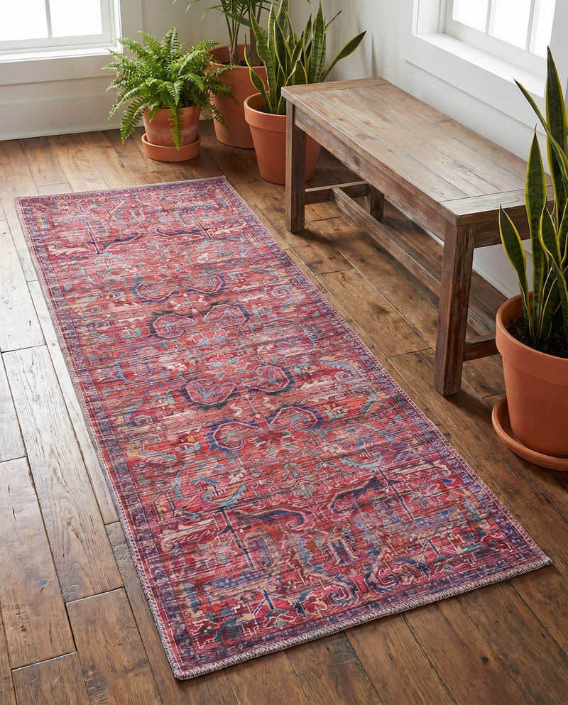 Zahara Oasis Collection Area Rug -  Tangier Runner Rust Red  lifestyle 76