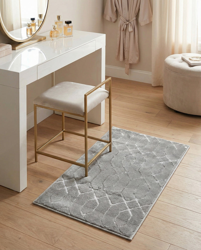 Hollywood Luxe Collection Area Rug - Sunset (Gray Silver) Rectangle Gray Silver  lifestyle 12
