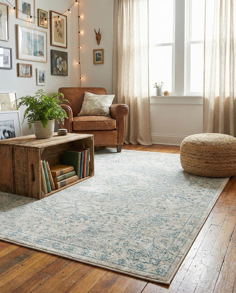 Coastal Haven Collection Area Rug - Seabreeze (Gray) Rectangle Gray  lifestyle 7
