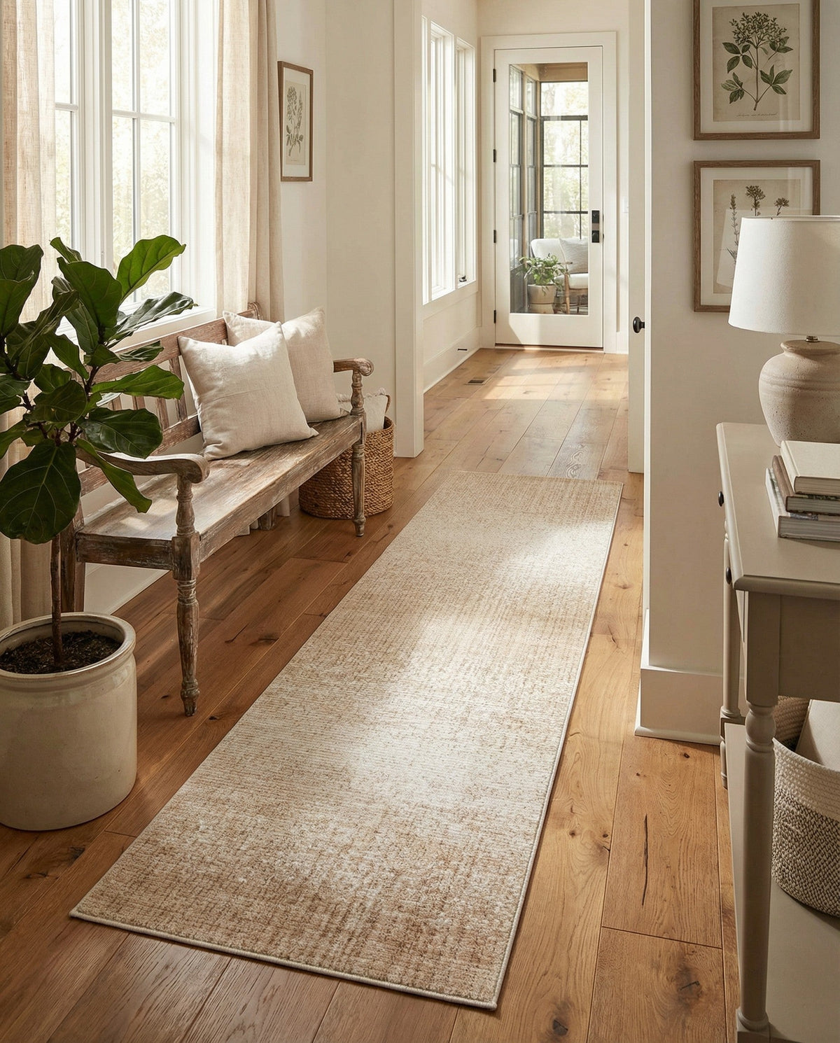 Jewel Oasis Collection Area Rug - Sapphire (Ivory) Runner Ivory  lifestyle 122