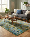 Chromatic Oasis Collection Area Rug -  Tropic Rectangle Blue Green  lifestyle 20