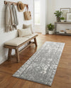 Brighton Stripes Collection Area Rug - Sussex (Gray and Ivory) Runner Gray and Ivory  lifestyle 62
