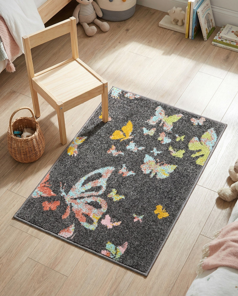 Wonder Tykes Collection Area Rug -  Carnival Rectangle Charcoal Gray  lifestyle 12