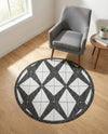 Urban Terrace Collection Area Rug -  Hudson Round Black and White  lifestyle 50