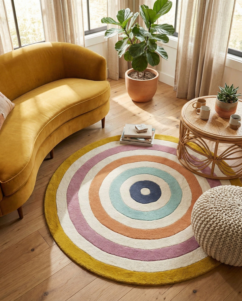 Shepherd's Glen Wool Collection Area Rug - Eldon Round Multi  lifestyle 15