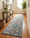 Seville Stripes Collection Area Rug -  Cordoba (Blue) Runner Blue  lifestyle 32
