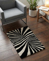 Cyclone Wool Collection Area Rug -  Maelstrom Rectangle Black and White  lifestyle 10