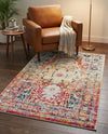 Parisian Elegance Collection Area Rug - Versailles (Pink Gray) Rectangle Pink Gray  lifestyle 31