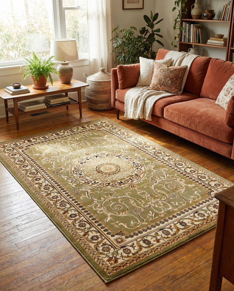 Versailles Elegance Collection Area Rug -  Montreuil Rectangle Light Green  lifestyle 58