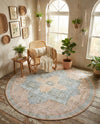 Heritage Elegance Collection Area Rug -  Windsor (Light Brown) Round Light Brown  lifestyle 45