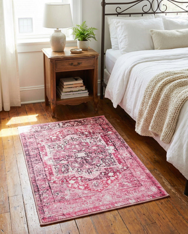 Casablanca Tapestry Collection Area Rug - Fes Rectangle Plumrose Pink  lifestyle 73
