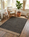 Tulum Trellis Collection Area Rug - Shoreline Rectangle Black  lifestyle 24