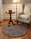 Berkshire Estate Collection Area Rug - Windsor (Mocha Brown) Round Mocha Brown  lifestyle 20