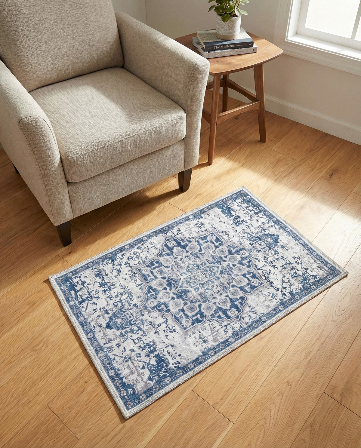 Baroque Era Collection Area Rug - Versailles (Gray Blue) Rectangle Gray Blue  lifestyle 18