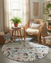 Tangier Treasures Collection Area Rug - Casablanca Round Light Blue  lifestyle 55