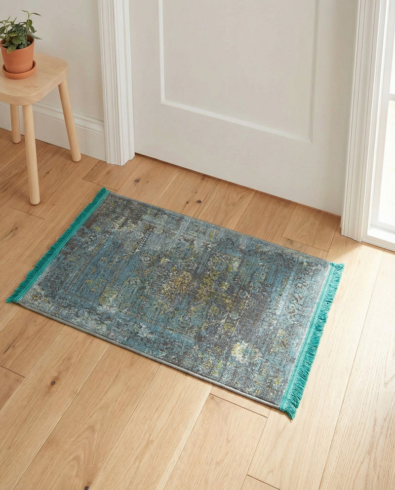 Caribbean Breeze Collection Area Rug -  Martinique Rectangle Turquoise  lifestyle 13