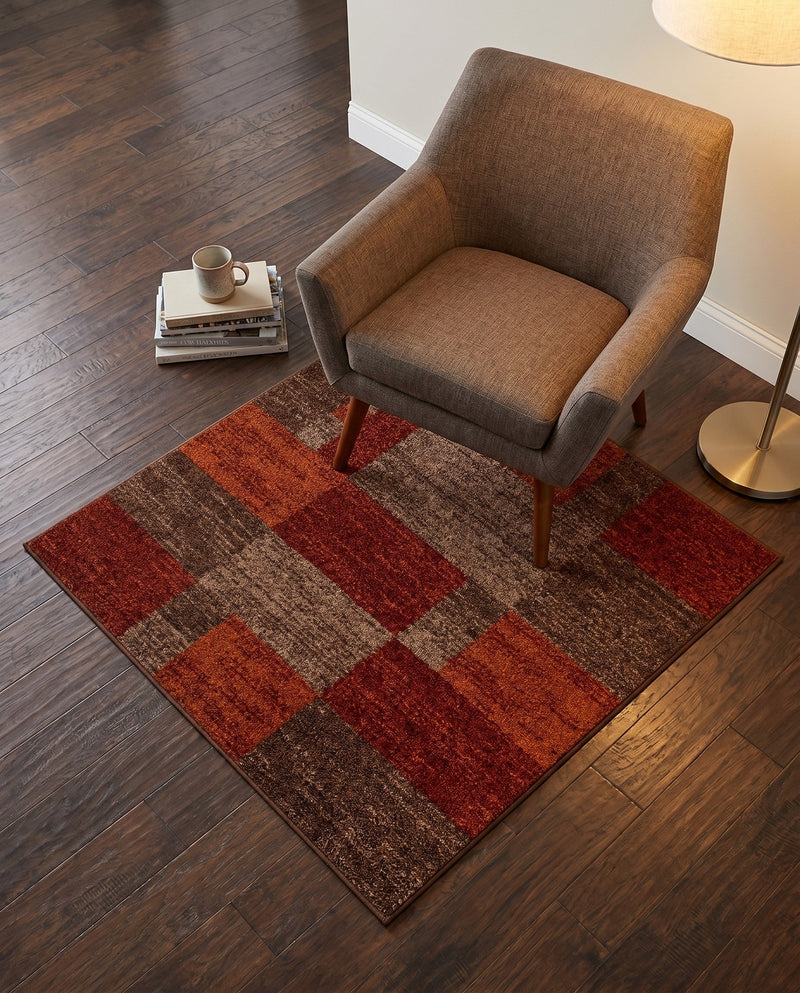 Autumn Meadow Collection Area Rug -  Sycamoreside (Multi) Square Multi  lifestyle 44