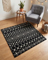 Mediterranean Lattice Collection Area Rug - Santorini (Black and White) Square Black and White  lifestyle 64
