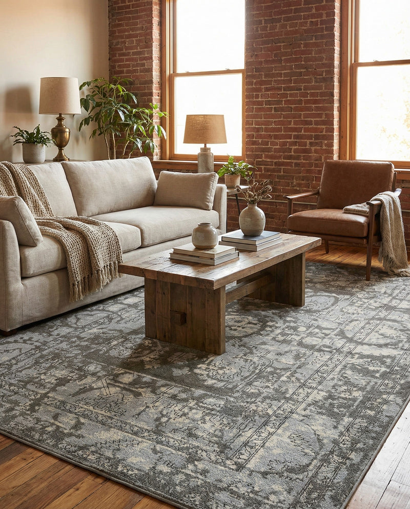 Horizon Collection Area Rug -  Zenith Rectangle Gray  lifestyle 31