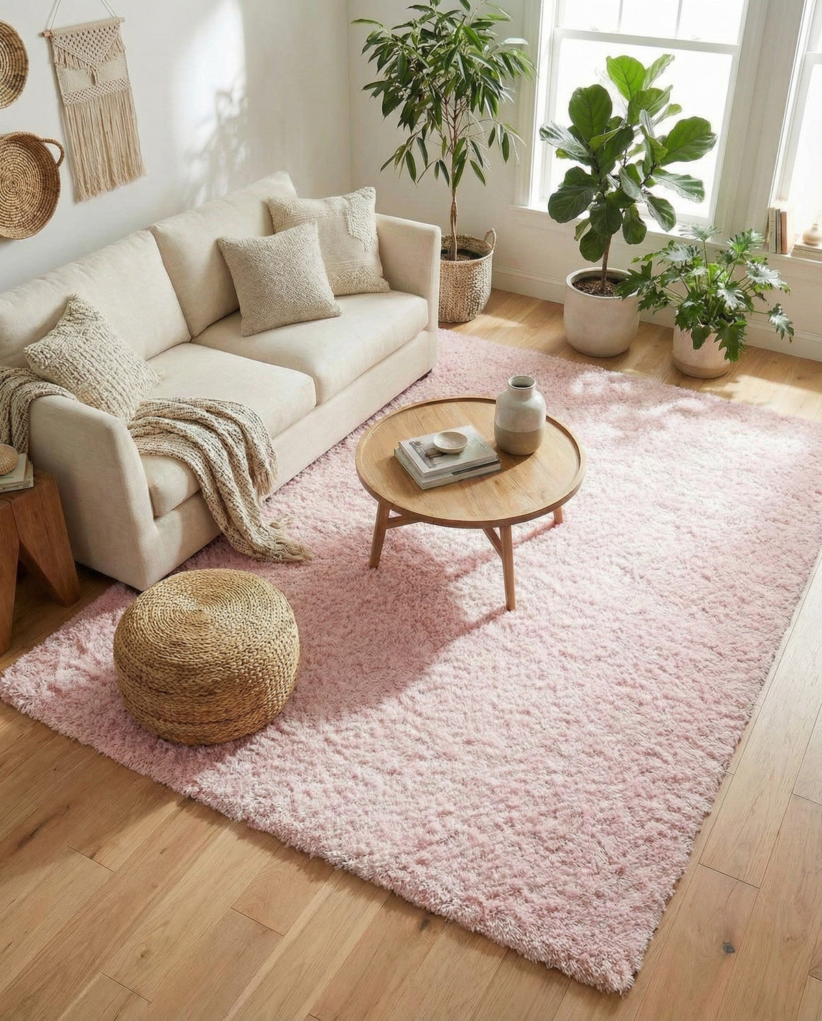 Eternal Plush Oasis Collection Area Rug -  Tranquility (Pink Lace) Rectangle Pink Lace  lifestyle 21