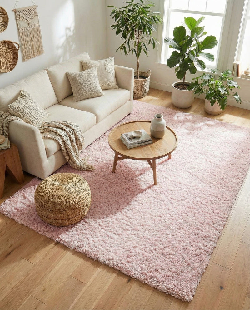 Eternal Plush Oasis Collection Area Rug -  Tranquility (Pink Lace) Rectangle Pink Lace  lifestyle 21