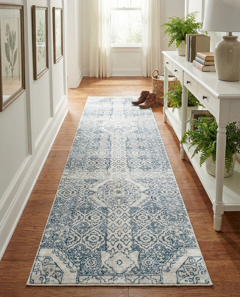 Coastal Haven Collection Area Rug -  Shoreline Runner Gray  lifestyle 69