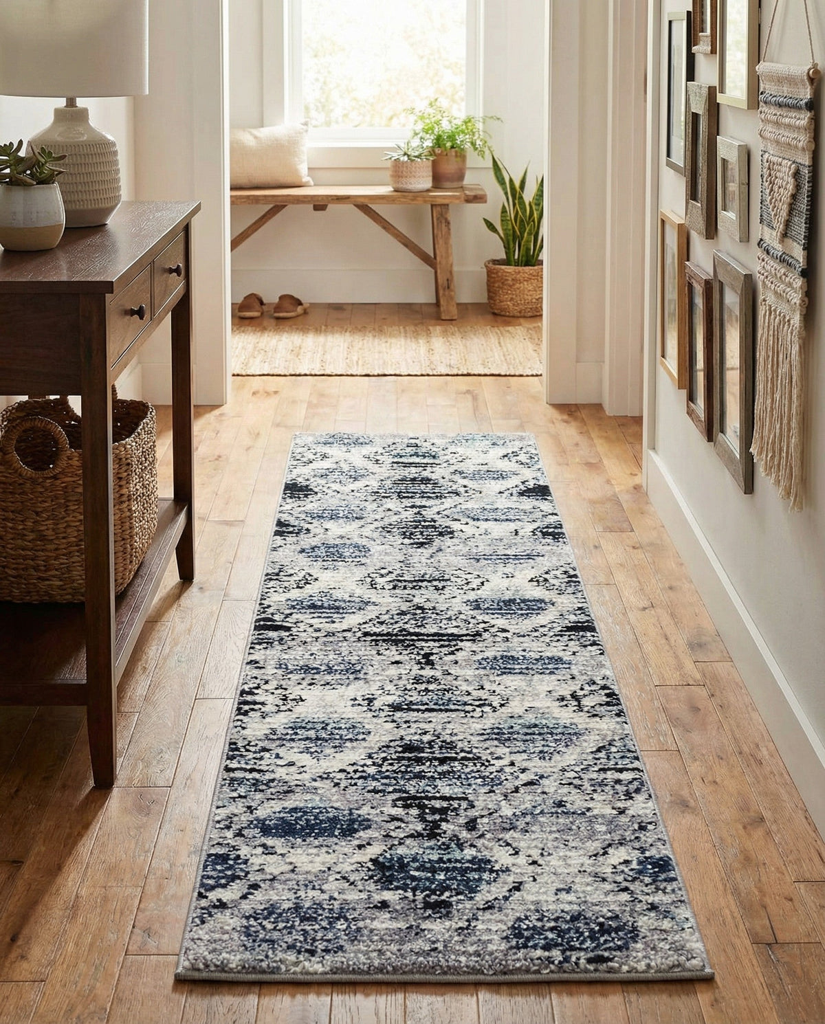 Marrakech Mosaic Collection Area Rug -  Atlas Runner Blue Gray  lifestyle 58