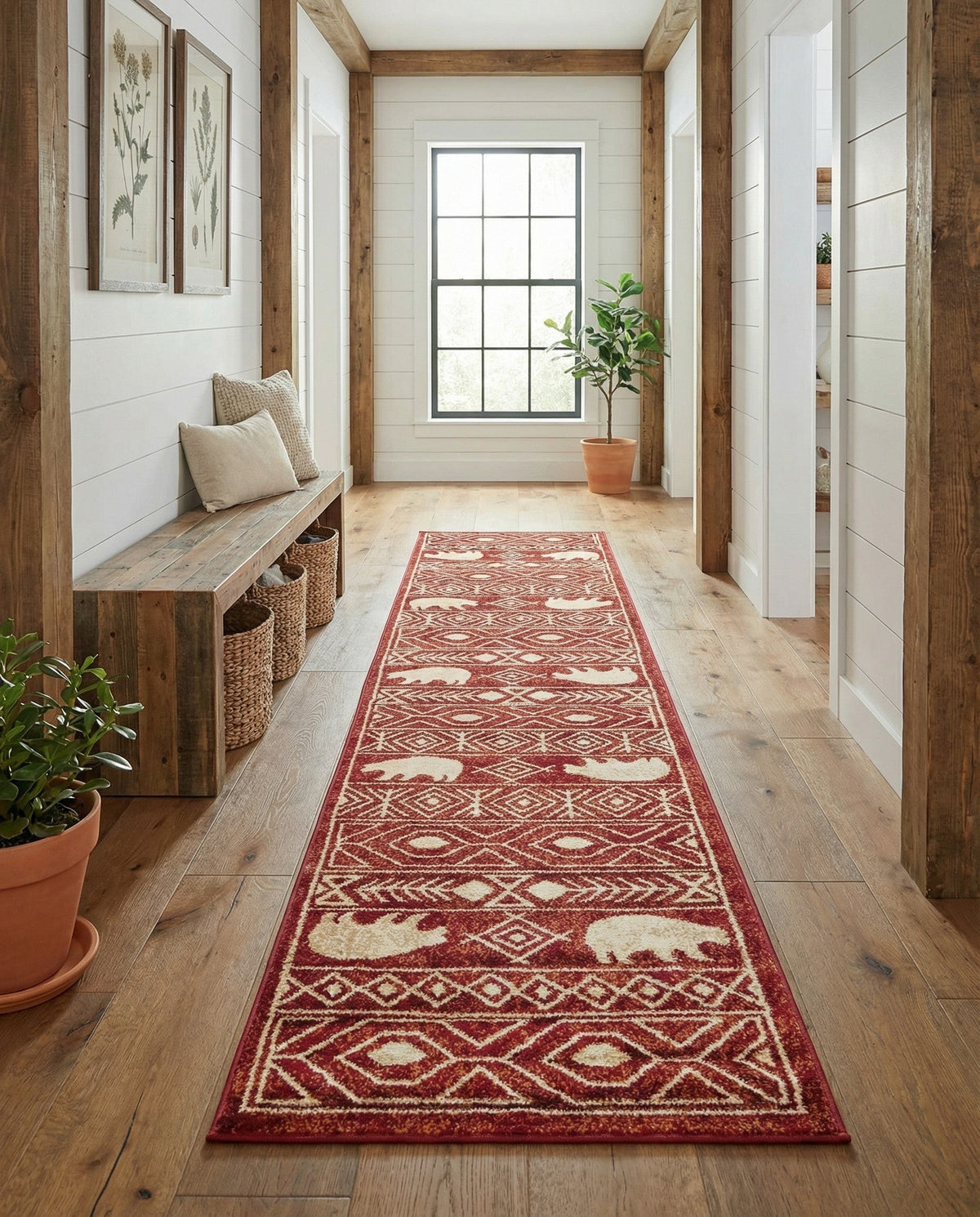 Frontier Trails Collection Area Rug -  Sedona Runner Red  lifestyle 137