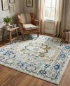 Parisian Elegance Collection Area Rug - Versailles (Gray) Square Gray  lifestyle 46