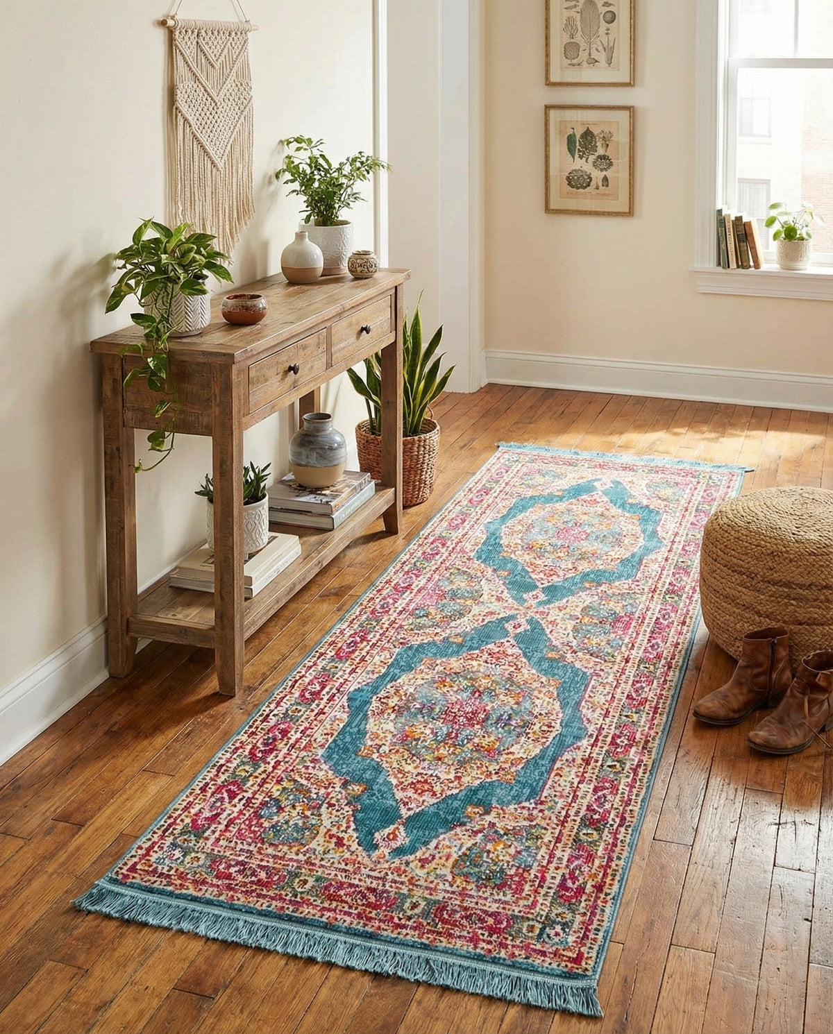 Caribbean Breeze Collection Area Rug -  Windward Runner Turquoise  lifestyle 85