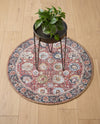 Heritage Elegance Collection Area Rug -  Gatchina Round Vintage Red  lifestyle 60