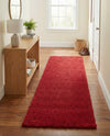 Solid Shag Seaside Collection Area Rug - Azure Cove (Red) Runner Red  lifestyle 48