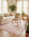 Sustainable Grid Indoor-Outdoor Oasis Collection Area Rug - Savannah Rectangle Pink  lifestyle 55