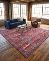 Zahara Oasis Collection Area Rug -  Tangier Square Rust Red  lifestyle 78