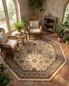Isfahan Elegance Collection Area Rug - Naghsh-e Jahan (Ivory) Octagon Ivory  lifestyle 78