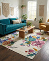 Meadow Breeze Collection Area Rug - Wildflower Rectangle Ivory  lifestyle 13