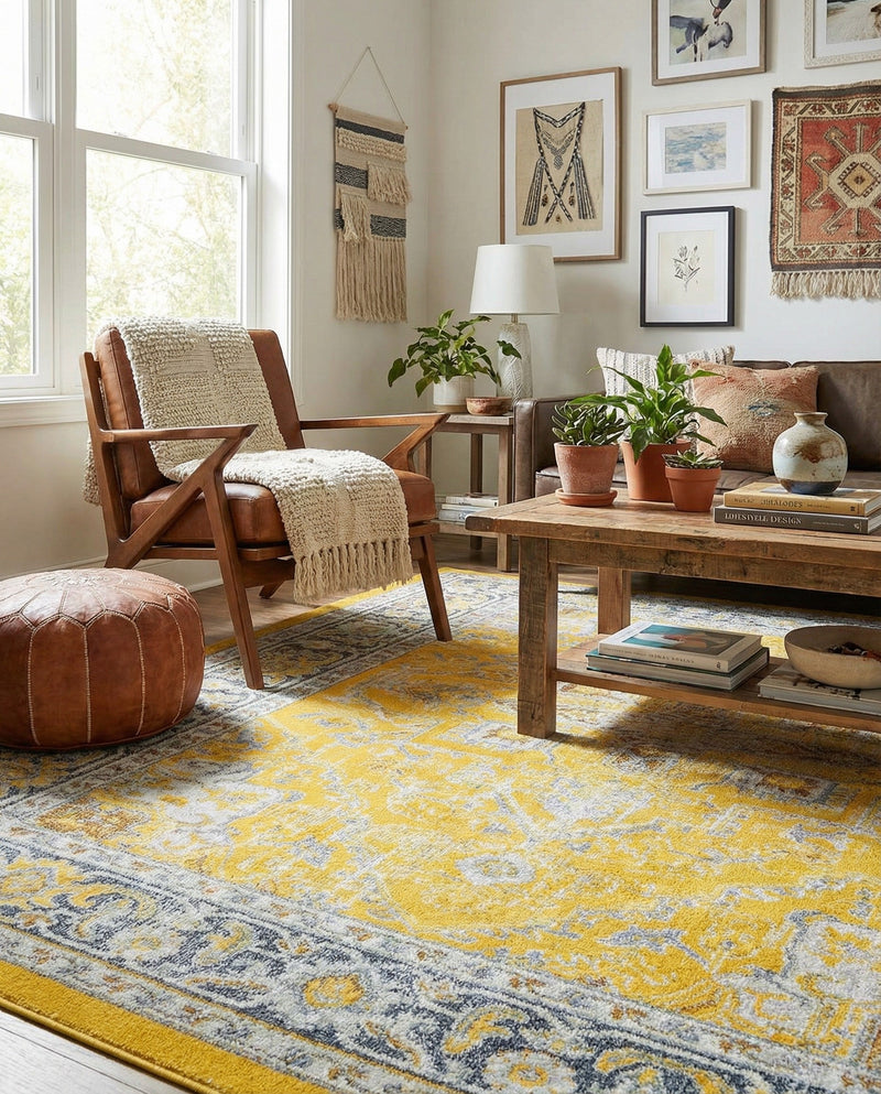 Caribbean Breeze Collection Area Rug -  Andros Rectangle Yellow  lifestyle 54