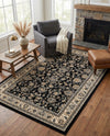 Isfahan Elegance Collection Area Rug - Naghsh-e Jahan (Black) Rectangle Black  lifestyle 59