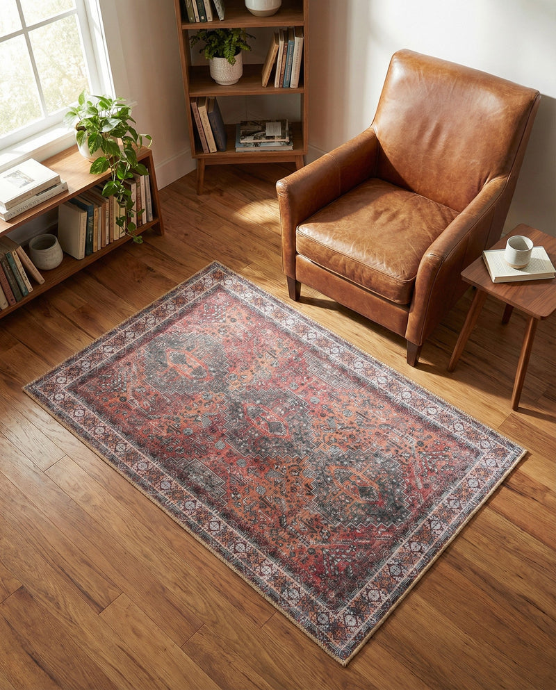 Heritage Elegance Collection Area Rug -  Uffizi Rectangle Rust Red  lifestyle 18