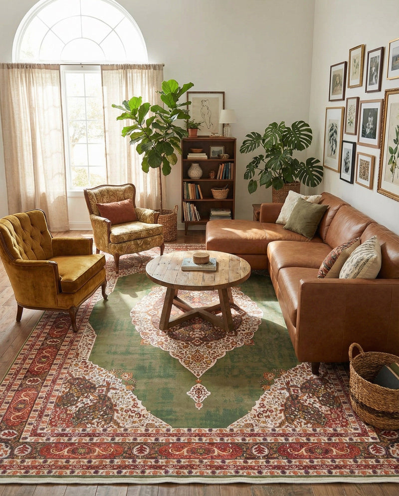 Caribbean Breeze Collection Area Rug -  Windward Rectangle Green  lifestyle 12