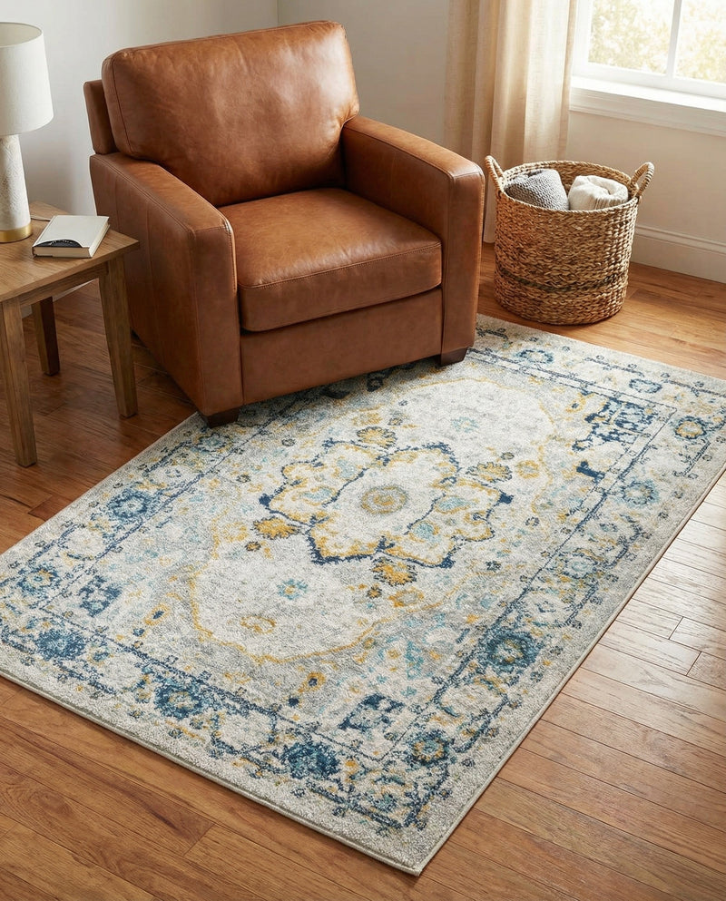 Parisian Elegance Collection Area Rug - Versailles (Gray) Rectangle Gray  lifestyle 16
